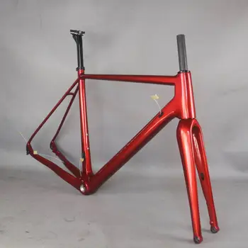 Новейший Гравийный велосипед для Toray, полностью карбоновая рама для гравийного велосипеда GR029, красный металлик