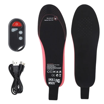 Грелки Для ног, Зимняя Стелька с электрическим подогревом, Пульт дистанционного Управления, Обувь с подогревом, USB