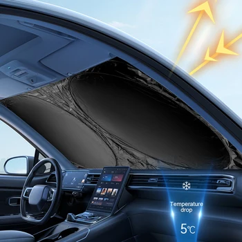 Солнцезащитный козырек на переднее стекло автомобиля, защита от ультрафиолета, Солнцезащитный козырек, крышка лобового стекла, Складная шторка на лобовое стекло автомобиля 150x70 см