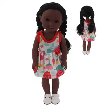 Изысканная кукла-девочка, реалистичная 15-дюймовая черная кукла, милый подарок на день рождения, имитация для дома, спальни для детей Изображение 2
