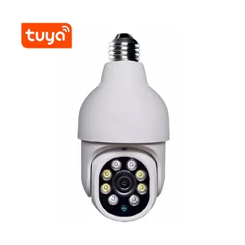 3MP 1296P Tuya APP Полноцветная лампа E27 с Головным гнездом PTZ IP Купольная камера AI Обнаружение Гуманоидов Домашняя Безопасность Видеонаблюдение Радионяня