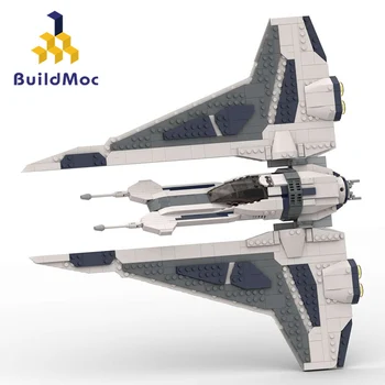 BuildMoc Starfighter Kom'rk-Класс Истребитель Строительный Блок Набор Космический Боевой Дирижабль Самолет Кирпичи Игрушка Для Детей Подарок На День Рождения