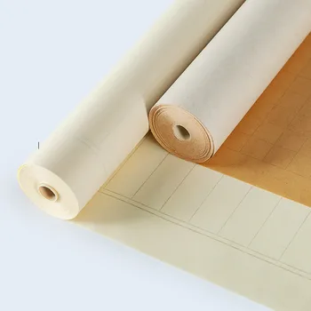 Бумага для каллиграфии Плотная Китайская Недозрелая Бумага Сюань Рисовая Бумага с Сетками/ Вертикальная линия Rijstpapier Carta Di Riso 0,35*20 м