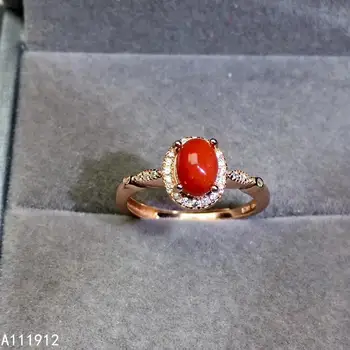 KJJEAXCMY изысканные ювелирные изделия натуральный красный коралл из стерлингового серебра 925 пробы, новое женское кольцо с драгоценным камнем, тест на поддержку, прекрасный