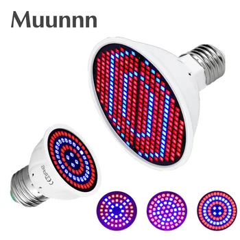 Muunnn Светодиодный светильник для выращивания Гидропоники E27 Светодиодный Светильник для выращивания Полного спектра 220 В УФ-лампа Для Рассады цветов