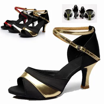 Женские туфли для танго/бальных танцев/латиноамериканских танцев/Сальсы на каблуке 5-7 см, классические модные профессиональные танцевальные туфли для девочек