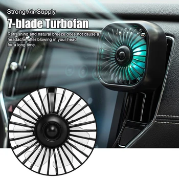 Автомобильный Вентилятор для выпуска воздуха 3-скоростной USB-вентилятор охлаждения с подсветкой, изменяющей цвет, Большой вентилятор для рассеивания тепла на заднем сиденье Автомобиля, Автомобильный интерьер Изображение 2