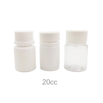 102 шт 20 г 20 куб. см HDPE Мини Маленькие прозрачные бутылочки для таблеток с завинчивающейся крышкой и алюминиевым уплотнителем