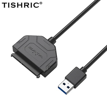 Кабель для жесткого диска TISHRIC SATA-USB 3,0, кабель USB3.0-SATA 22Pin, внешний адаптер для жесткого диска HDD SSD
