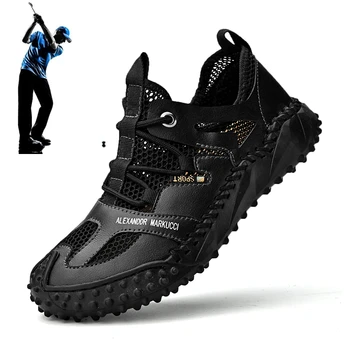 Обувь Для гольфа, Мужская Обувь для гольфа с Белым Песком, Большие Размеры 38-46, Удобная Обувь Для гольфа, Нескользящая Мужская Обувь Для гольфа