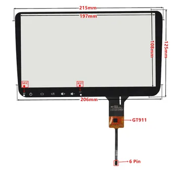 Универсальный 9-дюймовый Емкостный сенсорный дигитайзер GT911 для Android, Автомобильная DVD-навигация, Сенсорная панель, стекло с кнопкой Изображение 2