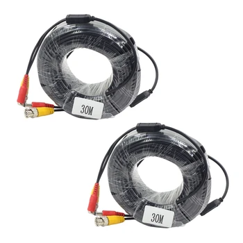 НОВИНКА-2X Удлинительный кабель для видео и питания постоянного тока BNC с разъемом для камер наблюдения 30 М