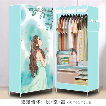 Шкаф для хранения одежды, мультяшная ткань, нетканая ткань, панорамный складной тканевый шкаф, 3D шкаф, маленькая мебель для гардероба
