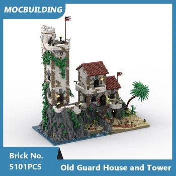 Строительные блоки MOC Port Sauvage, модель Дома Старой гвардии и башни, модульная архитектура, Собранные своими руками кирпичи, игрушки для показа, подарки