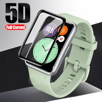 Защитная пленка из мягкого стекловолокна 5D для Huawei Honor Band 6 7, Защитная пленка с полным покрытием для смарт-браслета Huawei Watch Fit