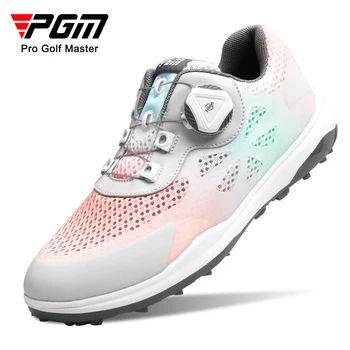 Женская обувь для гольфа PGM XZ238, противоскользящие легкие Мягкие дышащие кроссовки, Женская спортивная обувь с градиентным сетчатым верхом и ремешком