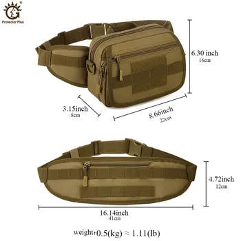 Тактические поясные сумки Molle, нейлоновая военная водонепроницаемая сумка через плечо, камуфляжное снаряжение для путешествий, тактическая поясная сумка Изображение 2
