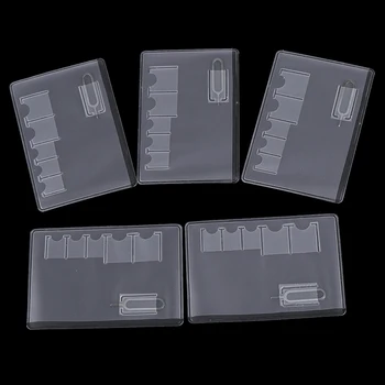 5 Шт 6 Чехол для хранения sim-карт Коробка Сумка Удобная для переноски Прозрачный протектор Портативный Для SIM-карты памяти Прозрачность Универсальный
