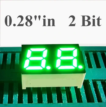 20ШТ чисто зеленая 7-сегментная общая анодная 2-разрядная цифровая трубка 0,28 