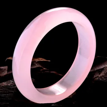 Натуральный Ледяной розовый халцедоновый браслет для женщин, Проникающий сквозь лед Агат, Изысканный браслет из нефрита Фуронг Изображение 2