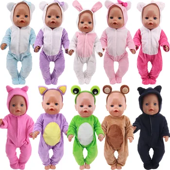 Плюшевая кукольная одежда в стиле животных для куклы 43 см и 18-дюймовой девочки, американская одежда, аксессуары, подарки для новорожденных нашего поколения