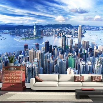 beibehang Manhattan 3d papel de paede, Архитектурная панорама современного города гостиная ТВ фон спальня 3d настенные обои