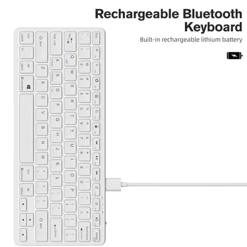 Беспроводная клавиатура без звука для планшета iPad, ультратонкая клавиатура Bluetooth Samsung, планшет S8, Мини-компьютер, Офисная внешняя клавиатура Изображение 2