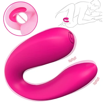 Женский Вибратор для массажа влагалища, стимулирующий клитор, U-образный вибратор для пары, Секс-игрушки для женщин, Мастурбация точки G, AV Секс-игрушки Изображение 2