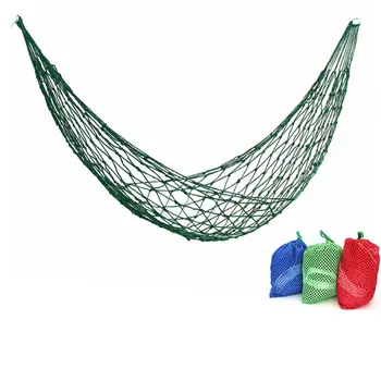 Портативный Гамак из нейлоновой сетки, Спальная кровать для путешествий на открытом воздухе, Кемпинг, Синий, Зеленый, Красный, Подвесной Складной Стул-качели для патио, мебель