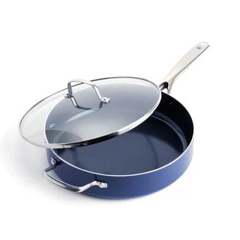 Керамическая металлическая посуда с голубым бриллиантом, не содержащая токсинов, можно мыть в посудомоечной машине, сотейник весом 5 тонн