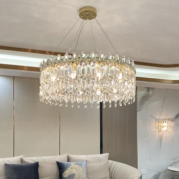 Легкая роскошная хрустальная подвеска, Великолепная люстра для гостиной, кухонный светильник, креативный простой роскошный атмосферный светодиодный декоративный