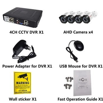 4CH 1080P 720P Система Камеры Безопасности CCTV Видеонаблюдение AHD 2MP DVR H.264 Home Outdoor Indoor Day Night Vision Motion Aler Изображение 2
