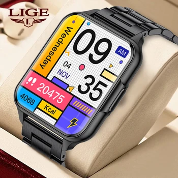 Мужские смарт-часы LIGE 2022, часы с полным касанием температуры тела, Спортивный Фитнес-браслет, Водонепроницаемые Мужские умные часы с пользовательским циферблатом + коробка