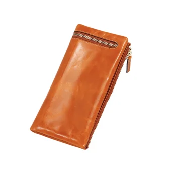 Женский кожаный кошелек, длинный клатч с несколькими картами, большая емкость, RFID противоугонная щетка, сумка для мобильного телефона, клатч