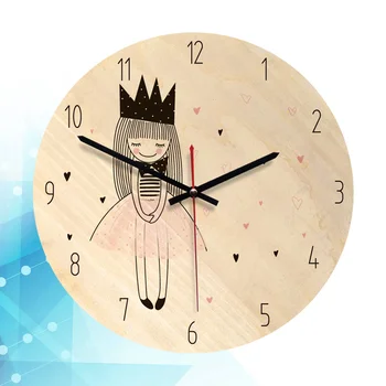Мультяшные декоративные круглые часы в Скандинавском стиле, красочные бесшумные круглые настенные часы для гостиной, спальни (WPC014a) Изображение 2