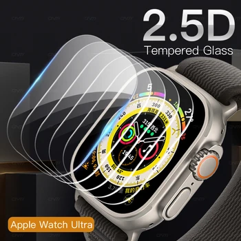 2.5D Закаленное стекло для Apple Watch Ultra 49 мм, защитная пленка для экрана с защитой от царапин, стеклянная пленка для iWatch серии Ultra 2022, аксессуары