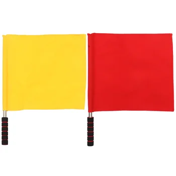 2 Шт Флаг Футбольный Судья Флаги Судья Соревнований Размахивающий Полиэстером Сигнальная Гонка