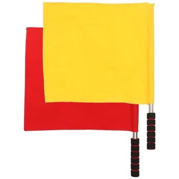2 Шт Флаг Футбольный Судья Флаги Судья Соревнований Размахивающий Полиэстером Сигнальная Гонка Изображение 2