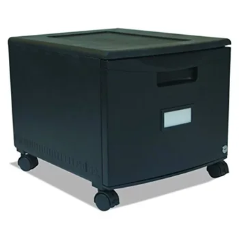 Мини-Картотечный шкаф с одним выдвижным ящиком, с замком и роликами, Размер документов/писем 18,25x14,75x12,75 дюйма, черный