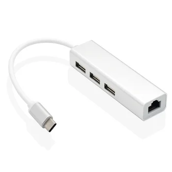 4 В 1 USB-КОНЦЕНТРАТОР USB C HUB Adaptador RJ45 100 Мбит/с Ethernet Порт Кабель USB C к USB 3,0 док-адаптер для Macbook Pro Аксессуары