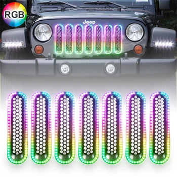 OVOVS OEM Украшение Автомобиля RGB Дневной Ходовой Свет Вспомогательный Свет Для Jeep Wrangler JK JKU Led Решетка Световая Панель