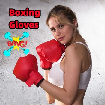 Боксерские перчатки для детей PU Muay Thai Sandboxing Guantes De Boxeo Free Fight MMA Sanda Тренировочное Детское Снаряжение Изображение 2