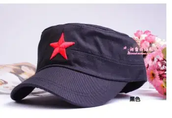 50 шт./лот FedEx быстрая Военная шляпа в китайском стиле, женская мужская повседневная военная шляпа из хлопка со звездами Изображение 2