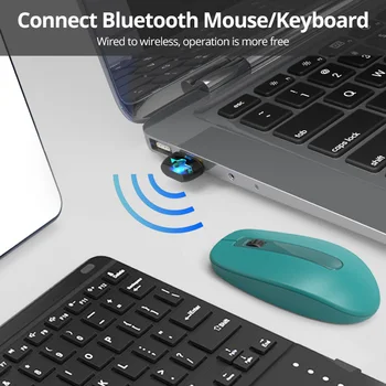 USB Bluetooth Ключ Bluetooth 5,0 20 м Беспроводной адаптер Мышь Клавиатура Приемник Наушники ПК Ноутбук Аудиоприемник Передатчик Изображение 2
