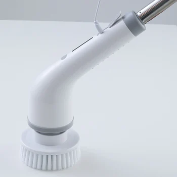 7-в-1 Беспроводная электрическая щетка с длинной ручкой, масштабируемая Электрическая щетка для чистки, инструменты для чистки ванной, туалета, швабры для мытья пола Изображение 2