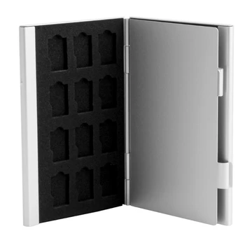 Серебристо-алюминиевая карта памяти для ФУТЛЯРА, коробка, держатель для 24 TF Микро-карт J60A Изображение 2
