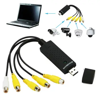 4-Канальный USB 2.0 DVR Видео Аудио Карта адаптера для захвата видеонаблюдения Камера Безопасности Новая