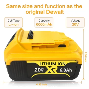 100% neue DCB200 20V 6000mAh austauschbare Li-Ion batterie kompatibel mit 18 Volt MAX XR power tools lithium-Batterien Изображение 2