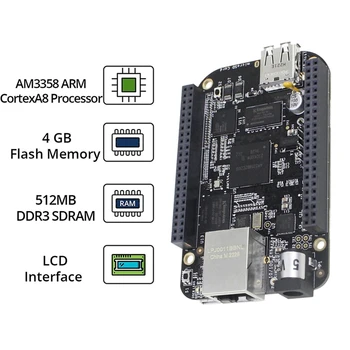 Для Beaglebone BB Черный Встроенный AM3358 512 МБ DDR3 + 4 ГБ EMMC Flash Плата разработки + USB кабель Изображение 2