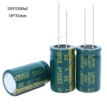 1 шт. 3300 мкФ 50 В Алюминиевые электролитические конденсаторы 50 В 3300 мкФ высокочастотный конденсатор 18x35 мм Изображение 2
